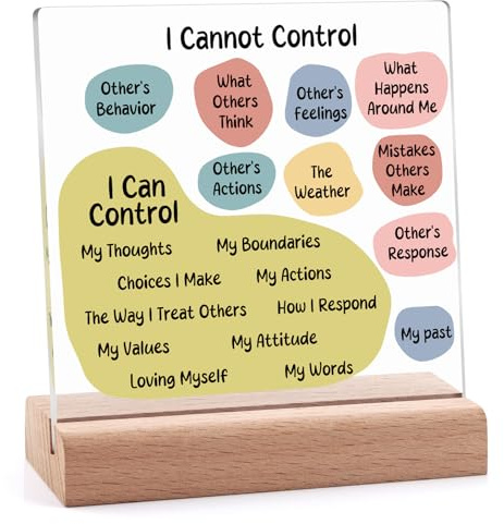 Motivational Gifts Acrylic Plaque with Wooden Stand Mental Health Gift Desk Decor Signs Inspirational Gifts for Women Men Cheer Up Encouragement Gift for Friends Coworker Daughter Son Sisters
