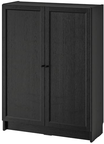 ProTuning BILLY/OXBERG Bücherregal mit Türen, schwarze Eiche, 80 x 30 x 106 cm