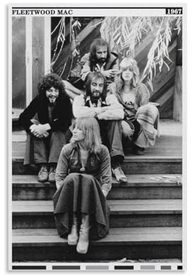KHMDOJZUF Fleetwood Poster Mac Music Album Band Black And White Vintage Für Zimmer, Ästhetische Leinwand-Wandkunst, Schlafzimmer-Dekor Posters 12x18inch(30x45cm)
