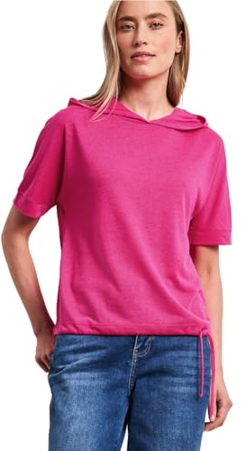 Damen Kurzarm Shirt mit Kapuze und Tunnelzug