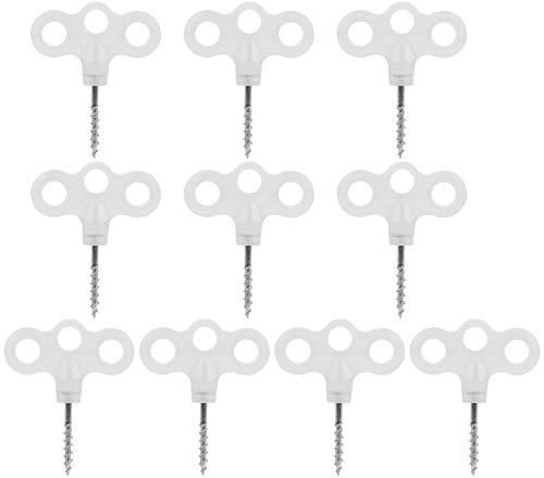 Gucagle Chiodi filettati luminosi a tre occhi 10 pezzi Picchetti per tende che si illuminano al buio Punte a vite con punta in plastica per campeggio all'aperto Escursionismo Acciaio