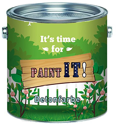Paint IT! Betonfarbe hochwertige Fassadenfarbe Bodenfarbe für mineralische Untergründe wie Beton, Zement, Putz oder Stein (1 L, Anderer RAL-Farbton (Bitte RAL Wert senden))