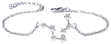BOCHOI Fische Sternzeichen Armbänder für Damen Mädchen, Mama Tochter - Freundin Geschenk Geburtstag Armband, Silber