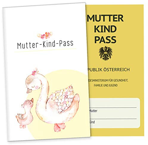 OLGS Mutter-Kind-Passhülle 3-teilig Österreich Hab dich lieb | Baby Schwanger Geschenkidee Mukipasshülle | Schutzhülle Muki-Pass Schwangerschaft (MuKi-Pass Österreich ohne Personalisierung, Ente)