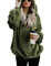 iWoo Pullover Damen Hoodie Kapuzenpullover Mit Kapuze Hohe Qualität Teddy-Fleece Mantel Elegant Teddyjacke Damen(Armee Grün,M)