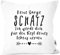 MoonWorks® Kissen-Bezug Spruch Keine Sorge Schatz Spruch lustig Geschenk Liebe Hochzeitstag Valentinstag weiß Unisize