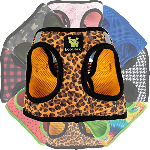 EcoBark Step in Dog Harness,Umweltfreundliches Teacup Hundegeschirr für XXS, XS und kleine Hunde,Winziges weiches Netzspielzeug Rassengeschirr (Leopard, XXS)