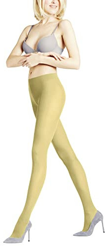 FALKE Damen Strumpfhose Matt Deluxe, Fein 30 DEN, 1 Stück, Gelb (Lime Light 1025), L