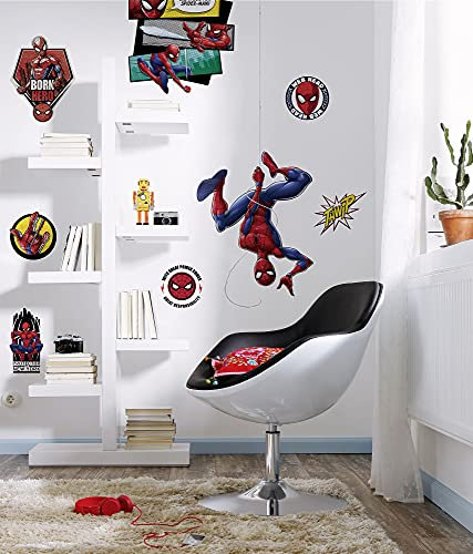 Komar Marvel Wandtattoo Spider-Man Web Head - 100 x 70 cm (Breite x Höhe) - 8 Teile - Spider, Spinne, Deco-Sticker, Wandaufkleber, Wandsticker, Wanddeko, Kinderzimmer - 14740h