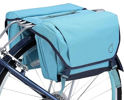 sixthreezero Doppelseitige Gepäckträgertasche Fahrrad Doppeltasche mit Tragegriff, 20L Stauraum, Babyblau/Marineblau