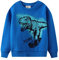 Hedmy Jungen Sweatshirt Pullover Pailletten Print Hoodie Kinder Langarm Pulli Baumwolle Rundhals Shirt 80 86 92 98 104 110 116 122 128 Blau 80-86
