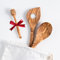 Darido Cuillères de cuisine en bois d'olivier set de 2 avec extra cuillère miel - env. 30 cm - fait main - résistant à la chaleur - Ustensiles - Cuillère en bois, cuillère à risotto et cuillère à miel
