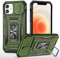 JSENMlN Custodia iPhone 12,Antiurto Cover Scorrevole Protezione Fotocamera Custodia per iPhone 12/12 Pro (Verde)