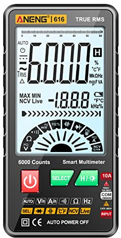 Smart Digital Multimeter Auto Range 6.000 Counts NCV Universal Meter True RMS Handheld Multifunktionaler Tester Voltmeter Amperemeter mit Hintergrundbeleuchtung Taschenlampe AC/DC Spannung