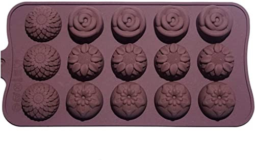 15 Hohlraum-Silikon-Backform Antihaft-Blumenförmiges Backzubehör DIY Kuchen Süßigkeiten Schokolade Home Küche Backformen niedlich