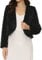 Allegra K Veste courte pour Femme en fausse fourrure à manches longues ouvert devant boléro d'hiver manteau Noir M