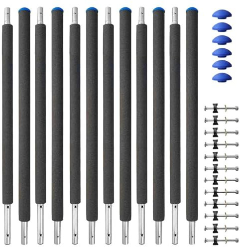 Baunsal® Trampolin Netzstangen 6 x Ø 25 x 1,0 mm x 205 cm (KN-SM-A) Trampolin Stangen Ersatz Trampolin Ersatzteile Stangen Trampolin Ersatzteil für Trampolin Netzpfosten Trampolin Netzstange