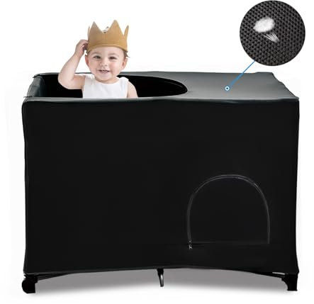 South to East Pack N Play - Funda opaca elástica portátil para cuna de viaje, funda transpirable para empacar y jugar, bloquea el 90% de la luz con un flujo de aire óptimo, cápsula opaca para dormir