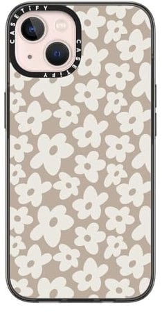CASETiFY Compact iPhone 13 Case [2X Military Grade Drop Tested / 4ft Drop Protection] - Natural Flower - Clear Black