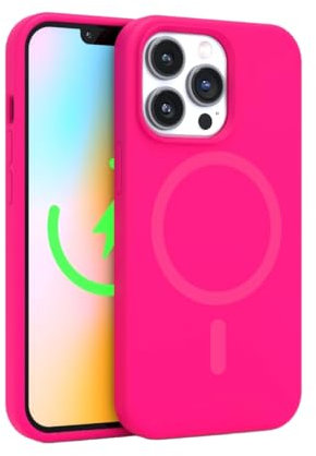 FELONY CASE - Stylish Neon Pink Phone Cover for iPhone 15 Pro Max, Compatible with MagSafe - 360° Shockproof Protective Cases Designed for Apple iPhone 15 Pro Max
