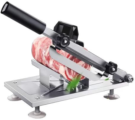 Frozen Meat Slicer Manual Meat Slicers Stainless Steel Meat Cutter Blade for Home Use Beef Mutton Roll Cheese Bacon Nougat Deli Hotpot