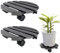 JNGLGO 2er WPC Pflanzenroller Rund Rollbrett Pflanzen Blumenroller für Außen- und Innenbereich, Blumentopf Untersetzer mit Rollen inkl. 2 Feststeller, Tragkraft 100 kg, Ø 30 cm, Anthrazit