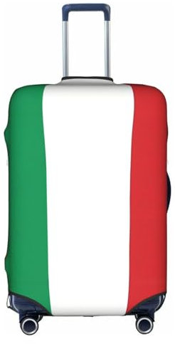 CAVYIA Trolley-Koffer-Schutzhülle mit italienischer Flagge, elastisches Gewebe, kratzfest und staubdicht, einzigartiges Muster, Reißverschluss zum Öffnen und Schließen, kein Stau des Rades,