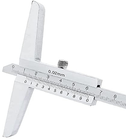 Metall-Tiefenmessschieber 0-150/0-200/0-300/0-500 mm, professionelles Tiefenmessgerät, Werkstück-Messwerkzeug, metrisches Tiefenmessgerät, Mikrometer (Größe: 0–200 mm)