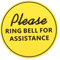 PATIKIL Please Ring Bell For Assistance Sign, 6ODx0.1T Self-Adhesive Warning Sign for Business Home Door Wall Window Office Entrance, Yellow Board Black