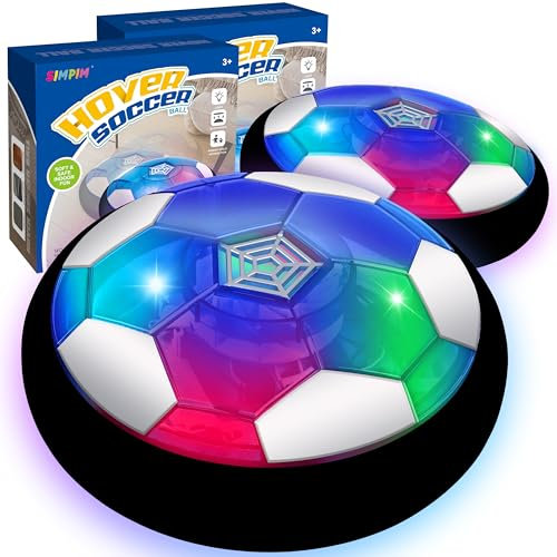 2 Stück Air Power Fußball, Spielzeug für Kinder, Ball mit LED-Licht, Hover Soccer Ball, Fußballspiele für drinnen und draußen, Geschenk zum Geburtstag, Weihnachten, für Jungen und Mädchen