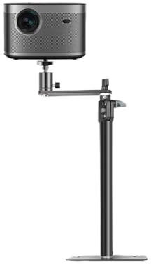 360 Degree PTZ Rotating Projector Stand Tripod Light Clamp Table with 1/4 Inch Fixture for Ring Light Camera(with Tray)