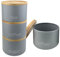 3 Pieces Jar with Wooden Lid Tea Coffee Sugar Canister Storage Container Bowl Pots Kitchen Storage Tins (Grey)