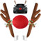 Queryifv Rentier Auto, Auto Rentier Kostüm Auto Weihnachtendeko mit Geweih, Auto Deko Weihnachten, Auto Rentiergeweih Rudolf für Auto, Weihnachtsschmuck Auto