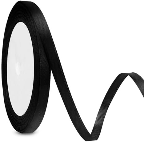 Geschenkband Schwarz Verpackungsbänder 6mm 23m Geschenkband Schwarz Geschenkband Weihnachten Schleifenband Weihnachten Schleifenband Schwarz Seidenband Schwarzes Band Dekorative Schleifen & Bänder