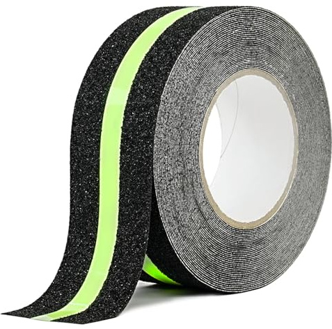 CHUANGSEED Ruban adhésif antidérapant escalier avec film Lumineux Brille dans Le Noir,5cm x 10m,Ruban Sécurité Antidérapant Phosphorescent pour escaliers intérieur et extérieur et les marches