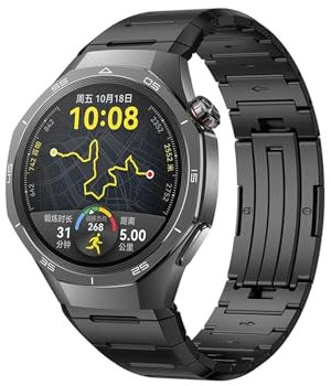 EMAIGlPO Bracelet en Acier Inoxydable for Huawei Watch GT 5 Pro, Montre 46mm, 22mm, for Huawei GT 5 46mm GT 4 46mm, Bracelet for Hommes(Black,for Huawei GT5 Pro 46mm)