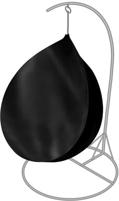 Hängesessel Stuhlhülle Stuhl Abdeckhauben - Wasserdicht Anti-Staub mit Reißverschluss – 108 x 115 cm - Terrasse Schaukelstuhl Abdeckung - UV-Beständig – Schwarz