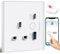 BSEED ZigBee Socket 1 Gang with USB and Type C Compatible with Alexa and Google Home, Timer Socket With APP Remote Control Compatible with Smart Life, Smart Socket 13A White（Gateway Hub Needed)