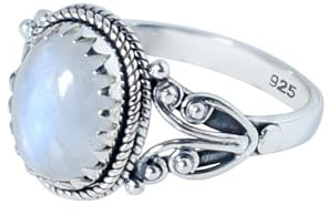 Exquisiter natürlicher Geburtsstein-Edelstein-Ring, handgefertigter Boho-Schmuck, 925er-Sterlingsilber-Ring für Frauen