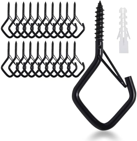 LYCXAMES 20 Stück Haken zum Schrauben, schraubhaken mit sicherung, Edelstahl Hakenschrauben, Deckenhaken Wandhaken zum Aufhängen Topfplanzen, Lichte