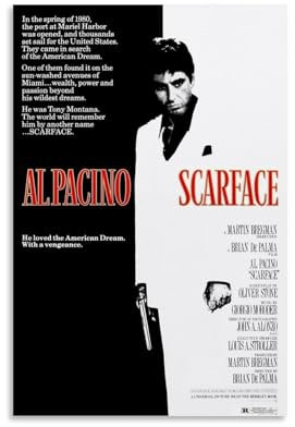 HUEAEHAHE Scarface Filmposter, dekoratives Leinwandposter, ästhetisches Poster, Wandkunst, Dekorposter, 20 x 30 cm, ungerahmter Stil