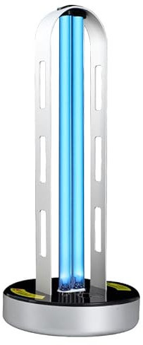 WRQIOO 60W UV Lampe Desinfektion, UVC Keimtötende Lampe Mit Fernbedienung Timer, UV Sterilisationslampe für Küche, Schlafzimmer, Wohnzimmer, Büro(Ozonfrei)