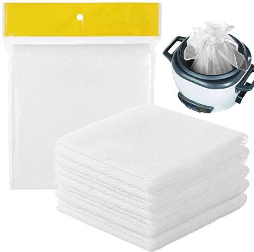 6 Pcs Tetoron Reusable Rice Cooking Nets Fine Mesh Non Stick Napkins for Steam Pots and Cookers