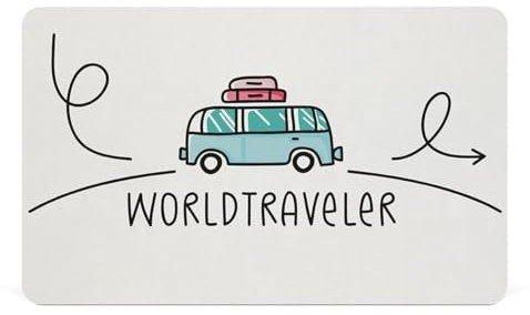 ReWu Frühstücksbrettchen Schneidebrett 23x14 cm aus Resopal - hochwertiges Schneidebrett mit witzigem/modernen Motiv - langlebig, Kratzfest & Spülmaschinenfest - World