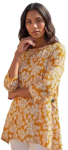 Roman Originals Floral Print Pocket Tunic Top for Women UK - Ladies Everyday Holiday Spring Summer Round Neckline Comfy Soft Evening Vacation Work Party