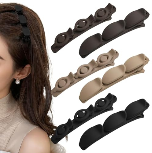 6Pcs Doppelschicht Haarspange, Geflochtene Haarspangen Haarspangen Damen Elegante Haarstyling Clips Haarspange -Haarspange haarklammern