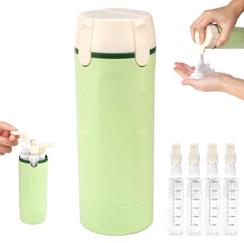 Dandin 4 in 1 Travel Bottle Dispenser,Travel Bottles For Toiletries | Portable Refillable Travel Toiletry Bottles Essentials Leak Proof Travel Containers for Shampoo Lotion Liquid Cream