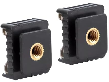 2Pcs External Flashing Holder Flashing Cold Hot Shoe Bracket Mount Adapter 1 / 4inch Screw for Tripod Photography Accessories Adjustable Base