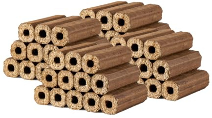 Fiya Pini Kay Heat Logs 4x10kg pack | 12 Briquettes per pack | Perfect for Firepits, Barbeques, Pizza Ovens, Wood Burners, Camping