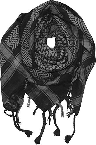 Harrys-Collection PLO Pali Tuch Schal in 20 Farben 100% Baumwolle dick, Farben:schwarz mit grau